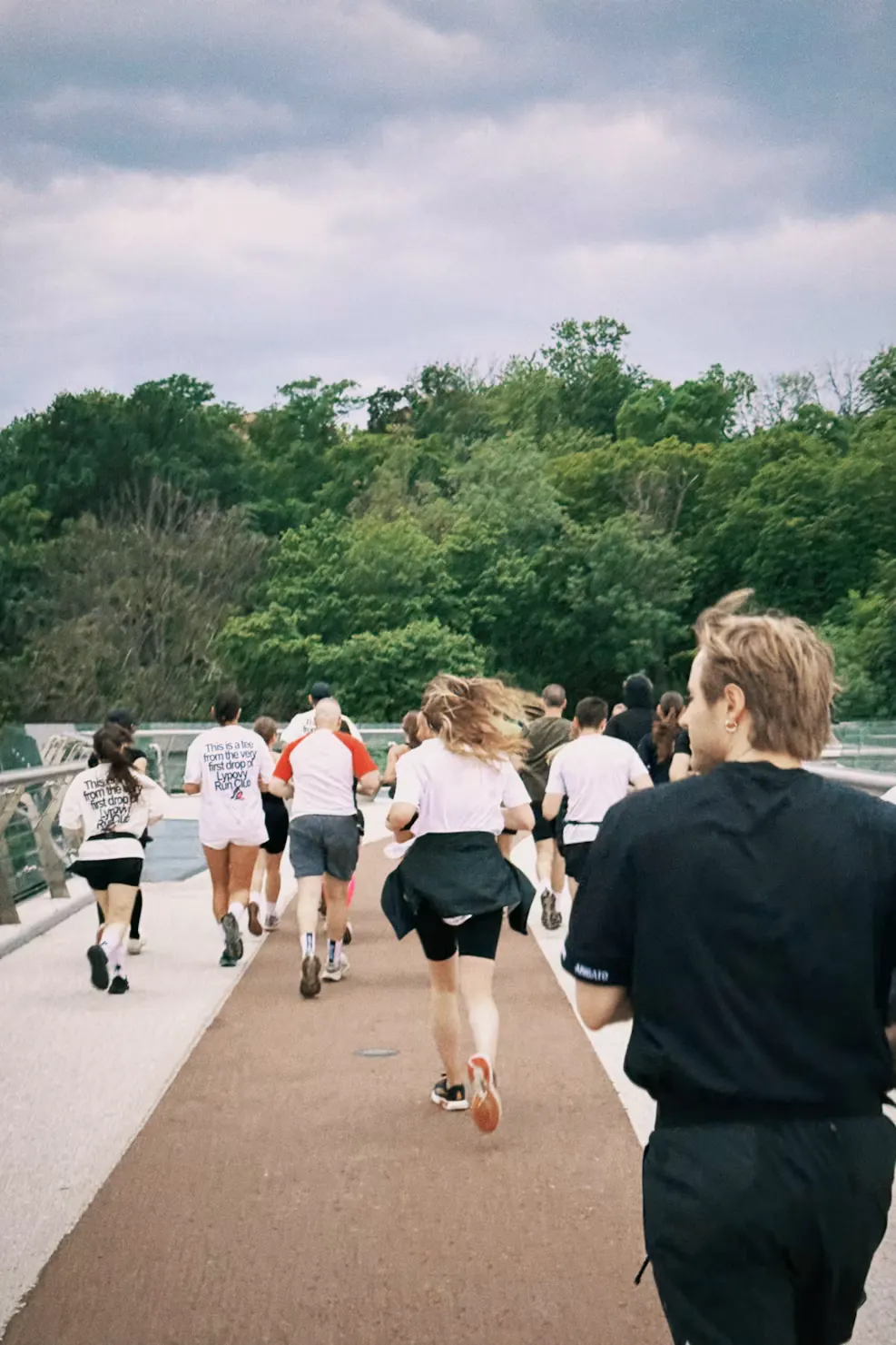 Parkrun group running together